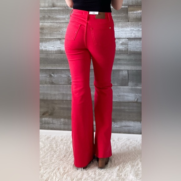 RESTOCK ALERT! judy blue high waist tummy control top red flares JB88833REG - Picture 3 of 12